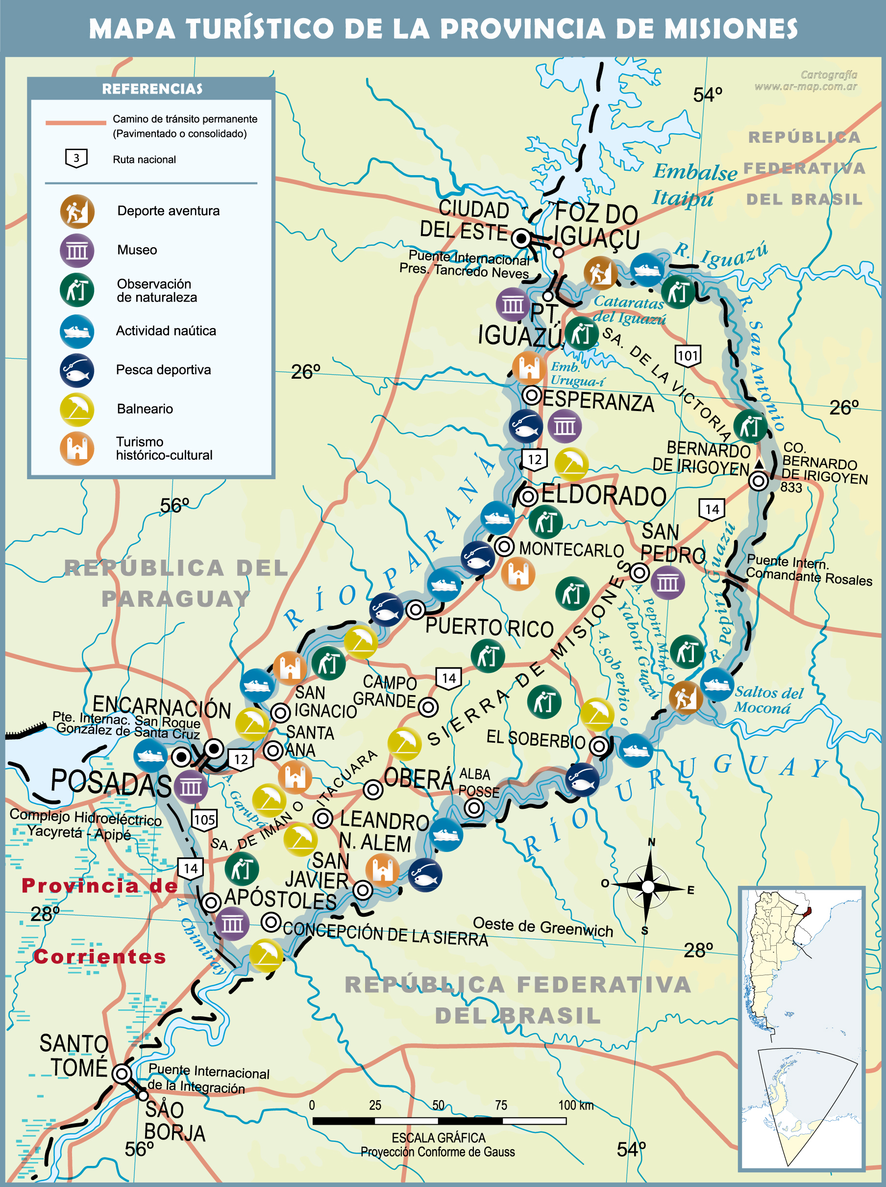Mapa Turístico De La Provincia De Misiones Ex