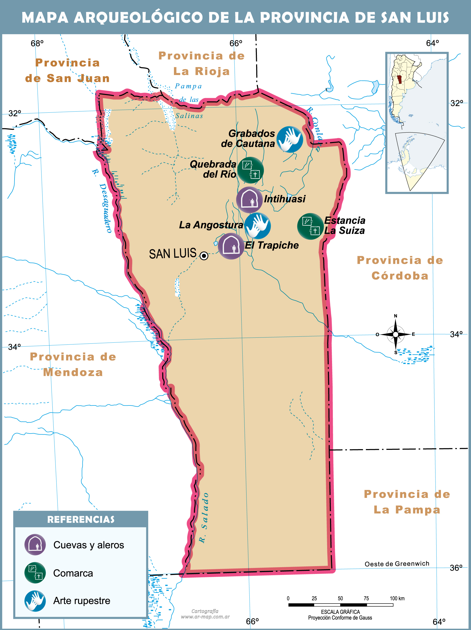 Archaeological map of the Province of San Luis, Argentina | Gifex