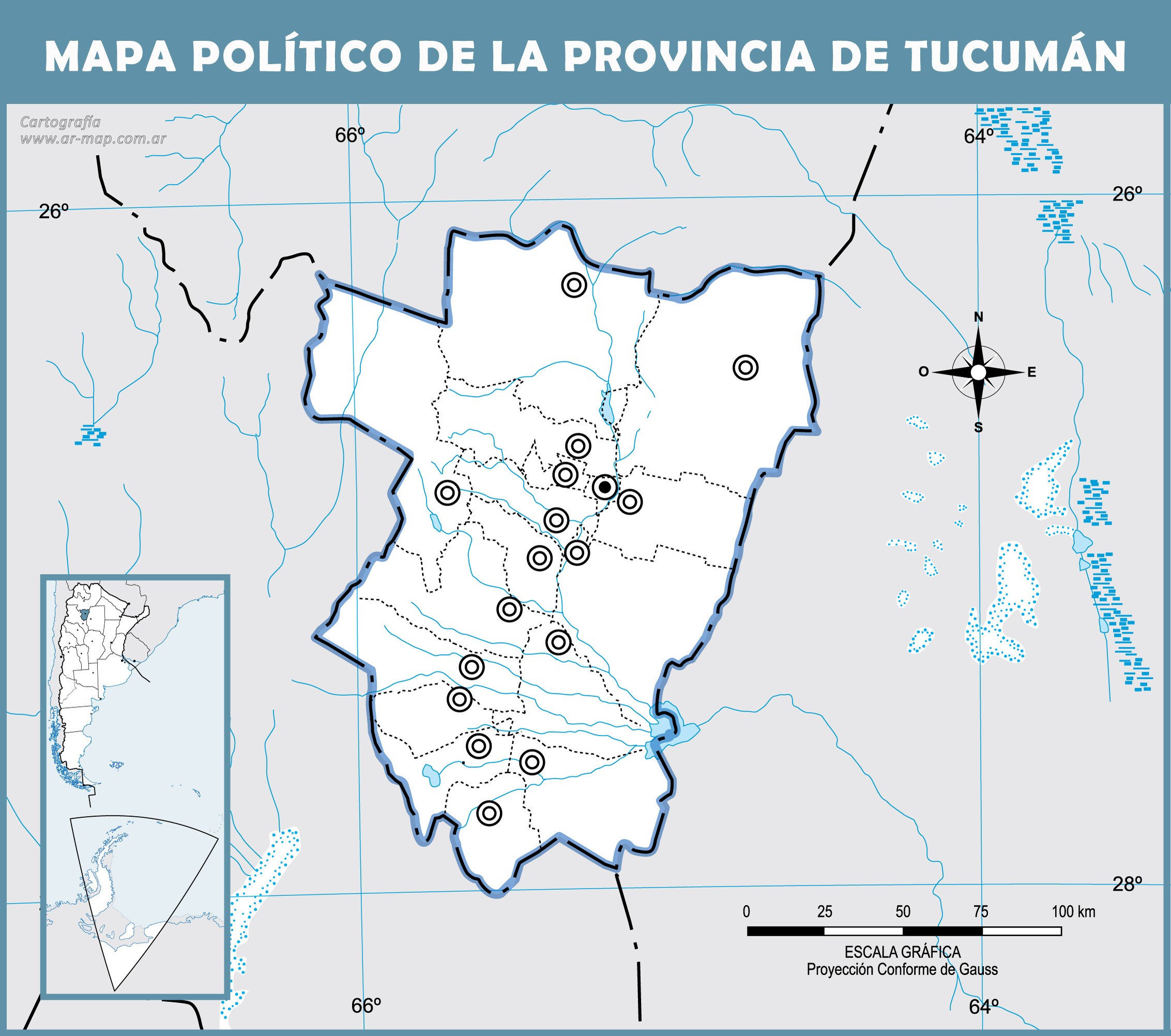 Mapa Político Mudo De La Provincia De Tucumán Ex