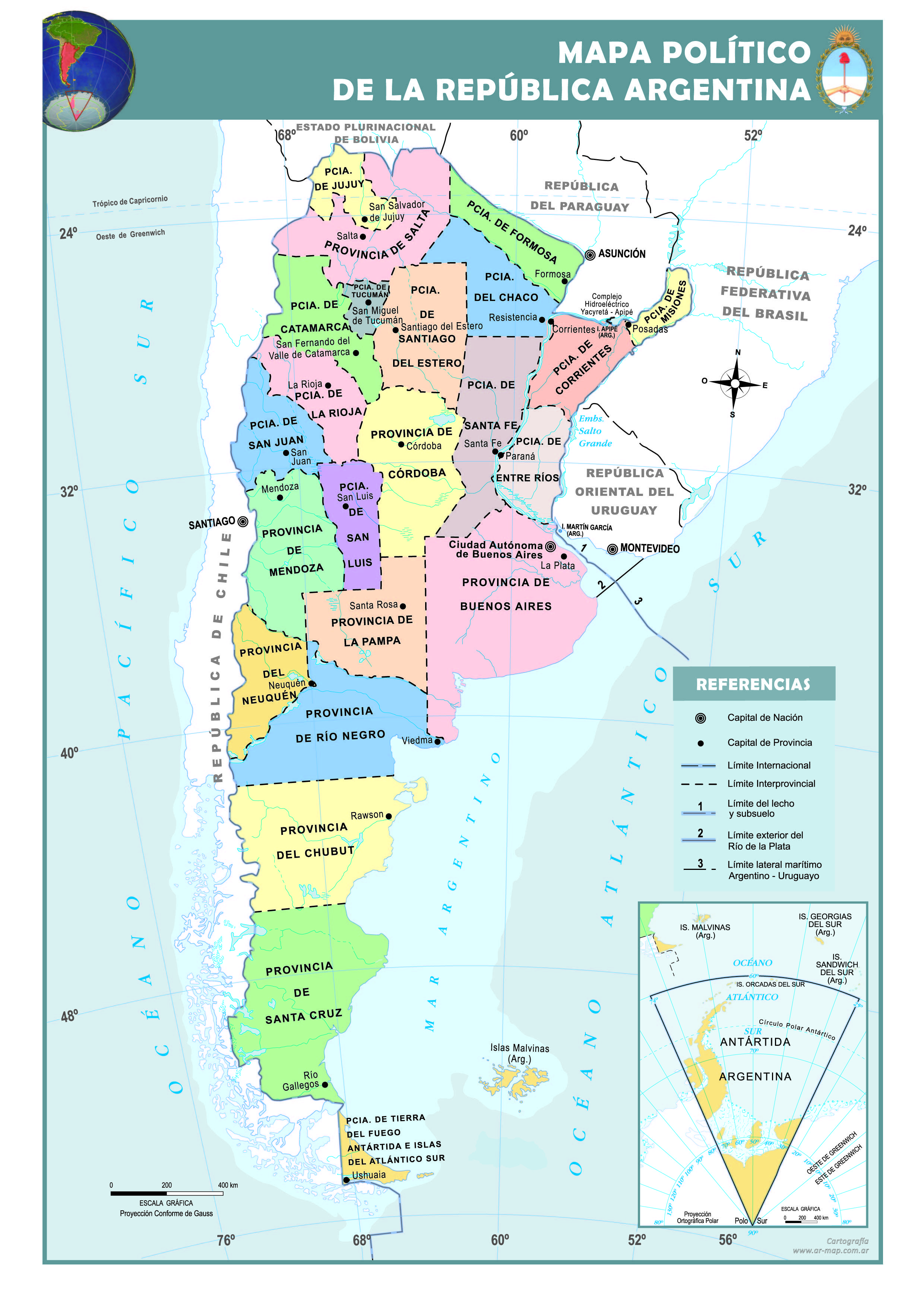 Mapa político de Argentina | Gifex
