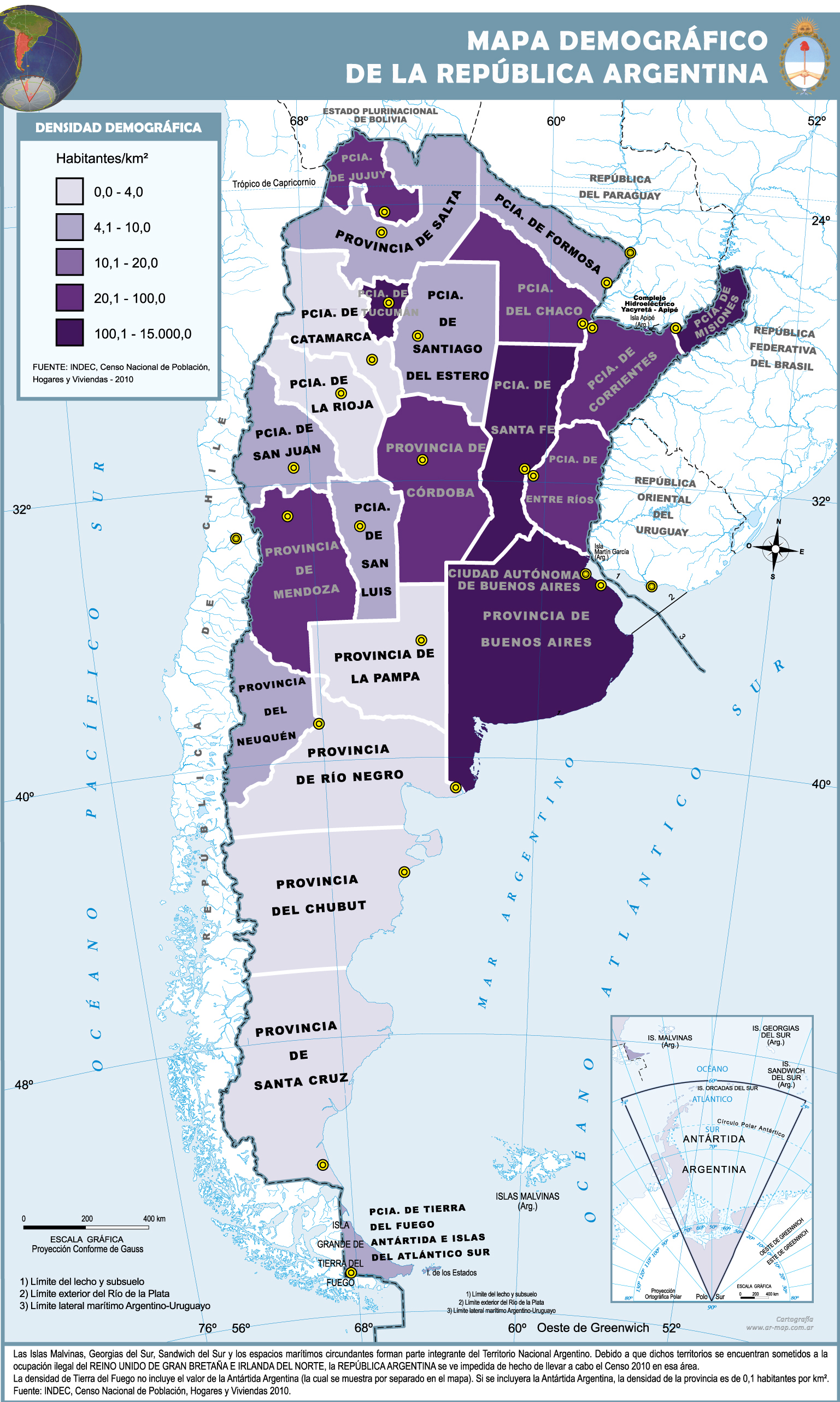 Demographic map of Argentina Gifex
