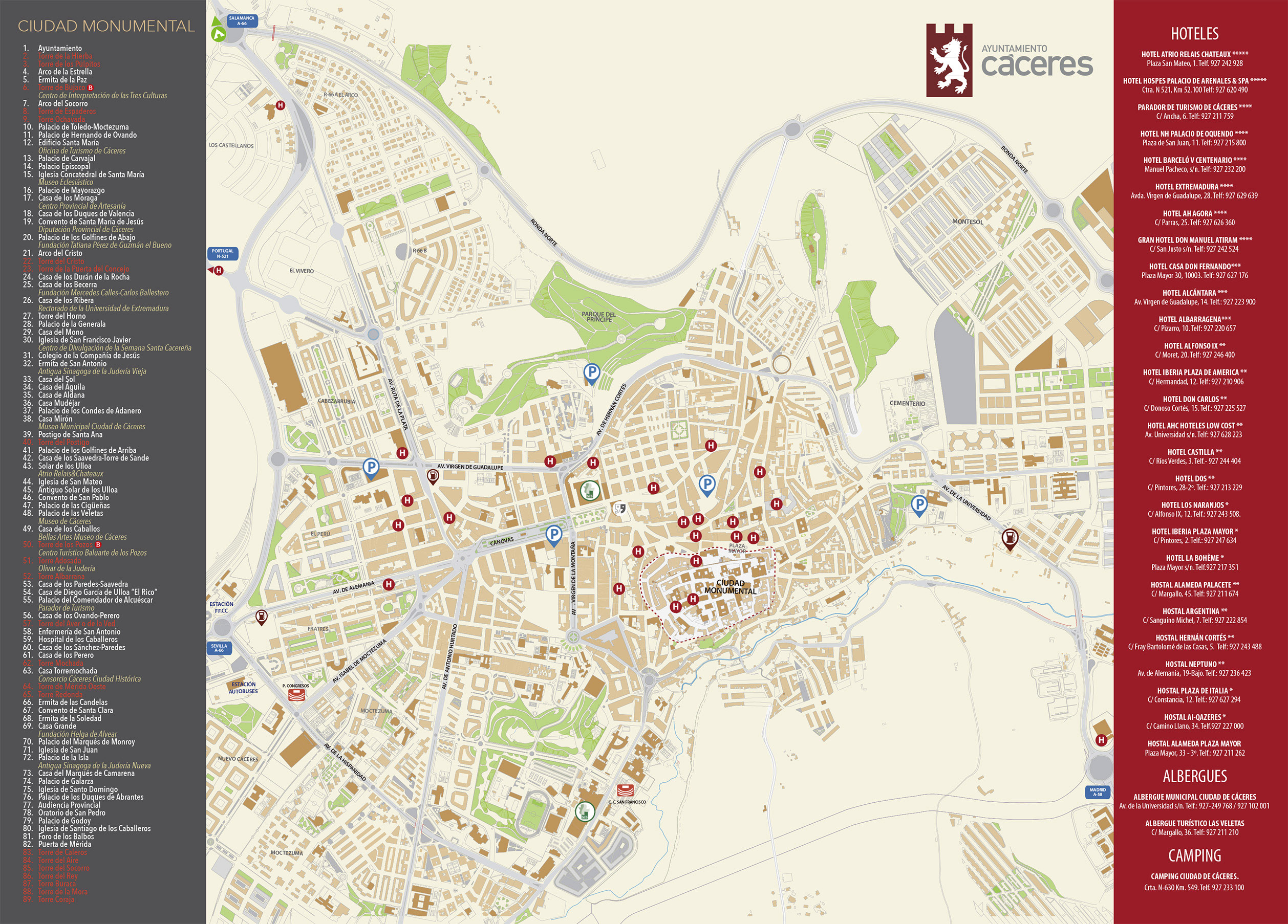 Mapa de Cáceres - Tamaño completo | Gifex