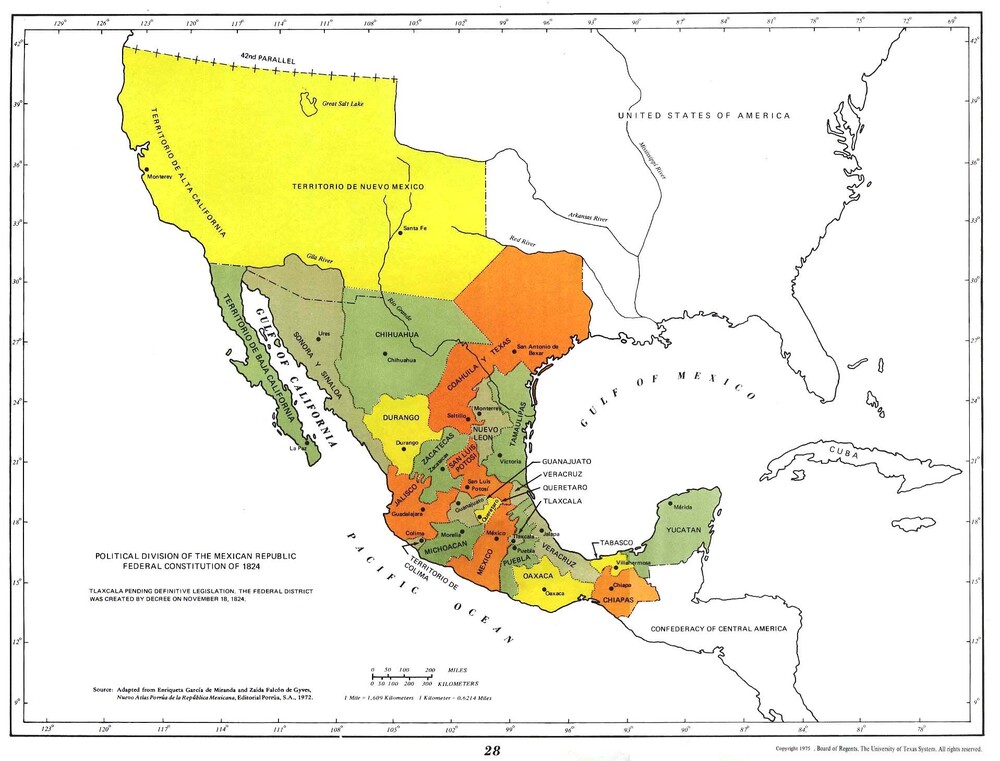 Divisiones Política de México 1824 - Tamaño completo | Gifex