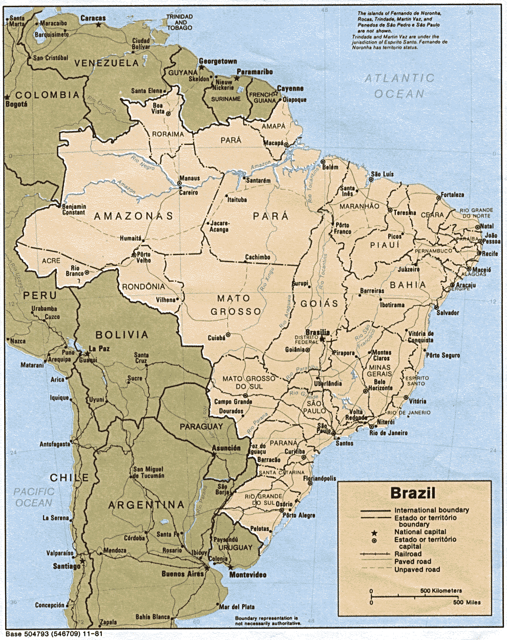 Mapa Político De Brasil Tamaño Completo Ex