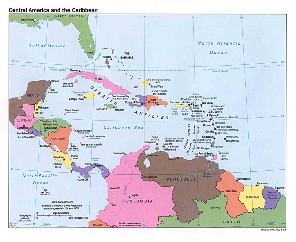 Political Map Of Central America And The Caribbean Central America And The Caribbean Political Map - Full Size | Gifex