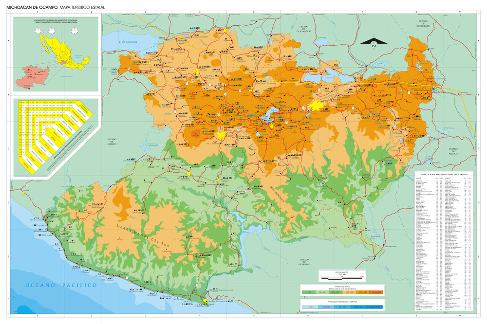 Mapa De Michoacan De Ocampo Mapa De Michoacán - Tamaño Completo | Gifex