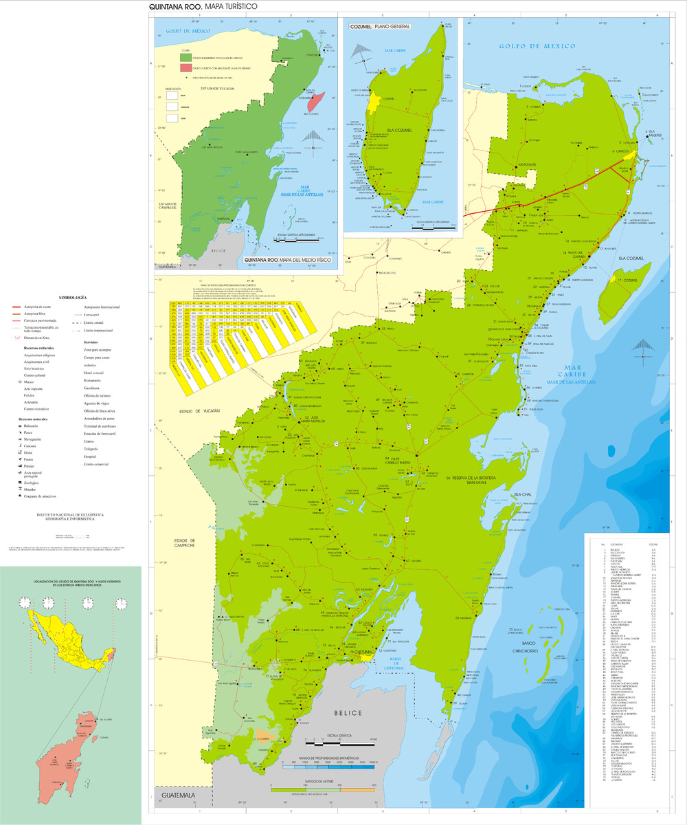 Mapa De Quintana Roo Mexico Map Of Quintana Roo - Full Size | Gifex