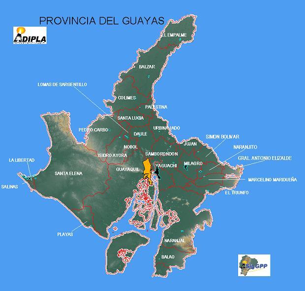 Mapa físico del Guayas Tamaño completo Gifex