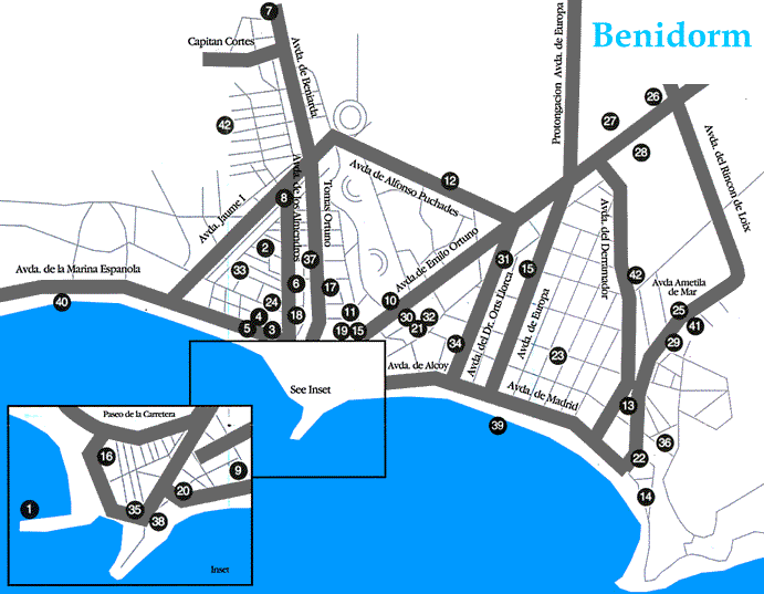 Benidorm Tourist Map 1999 