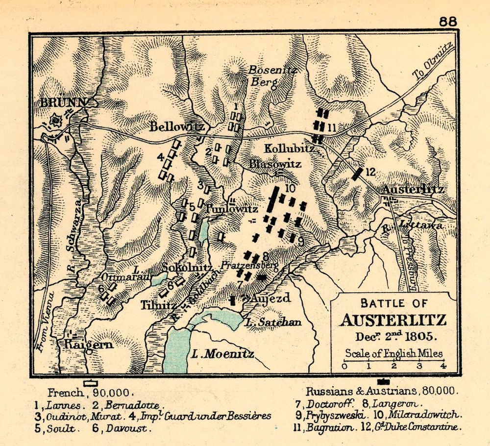 Mapa de la Batalla de Austerlitz 1805 Tamaño completo Gifex