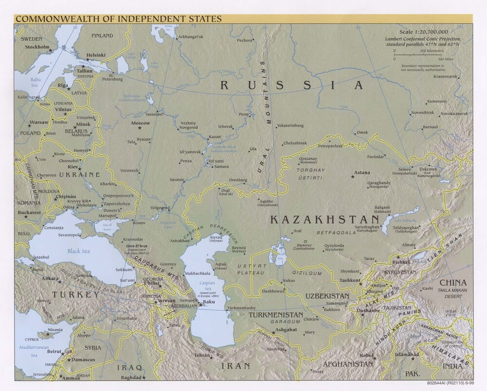 Commonwealth of Independent States - Commonwealth Of Independent States Physical Map 
