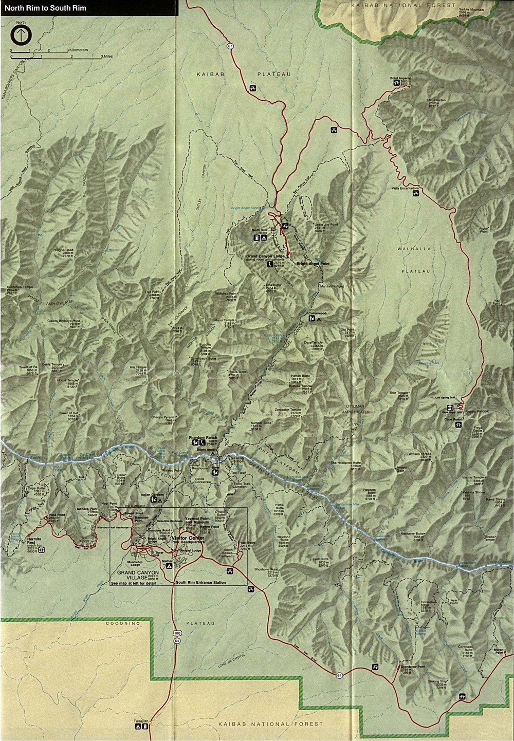 Grand Canyon National Park Eastern Area Physical Map Full Size Gifex Grand Canyon National Park Eastern Area Physical Map 