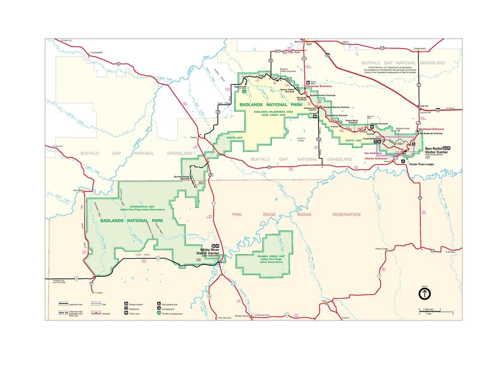 Badlands National Park Map Full size Gifex