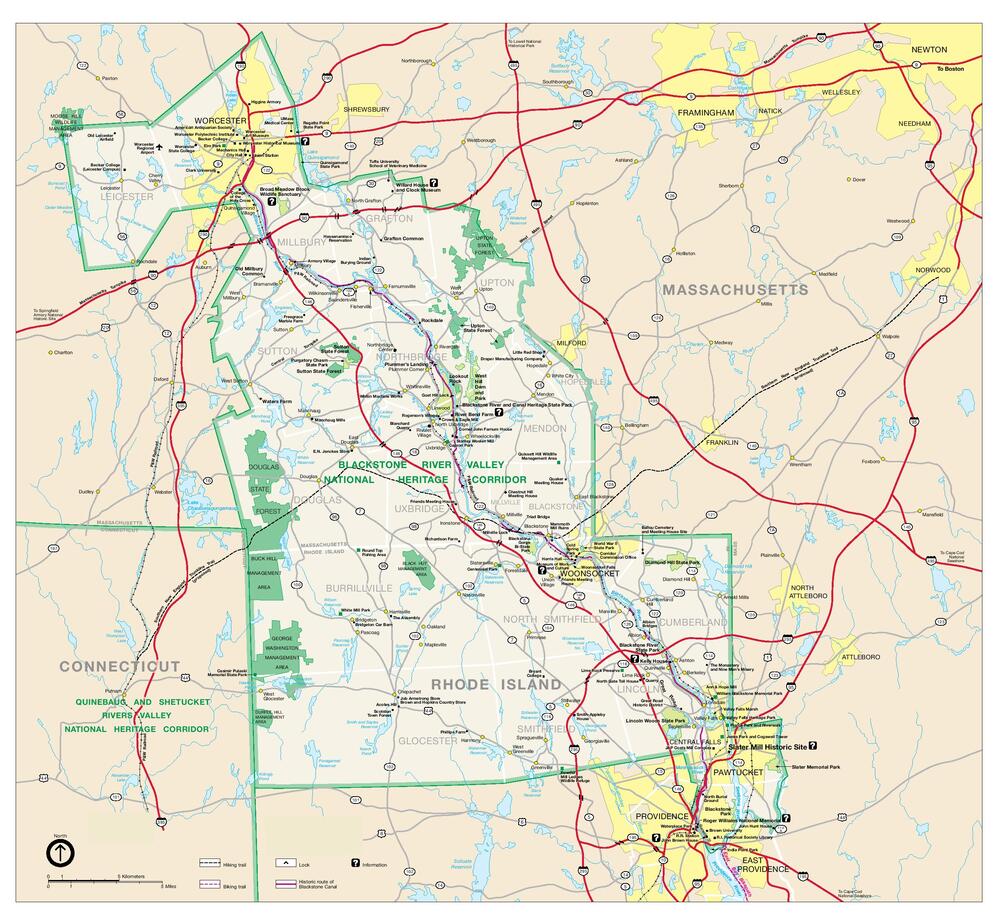 Map of Blackstone River Valley National Heritage Corridor Full size