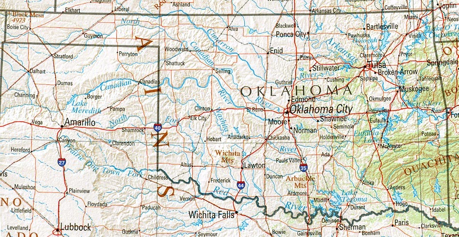 Oklahoma Physical Map Full Size Gifex Oklahoma Physical Map 