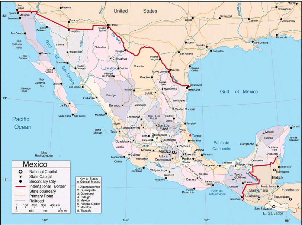 Mapa de México - Tamaño completo | Gifex