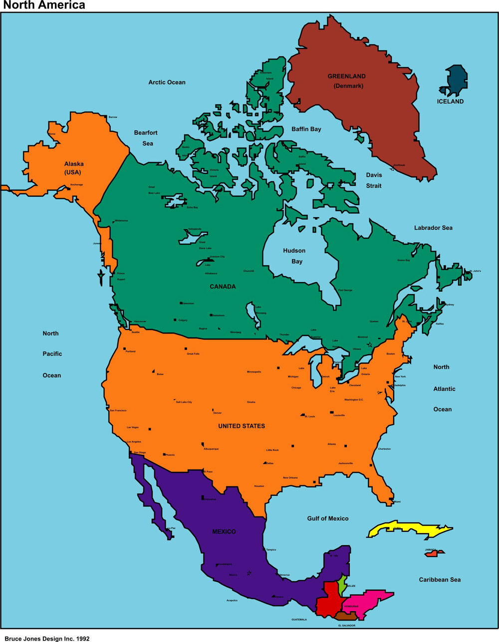 División política de América del Norte - Tamaño completo | Gifex
