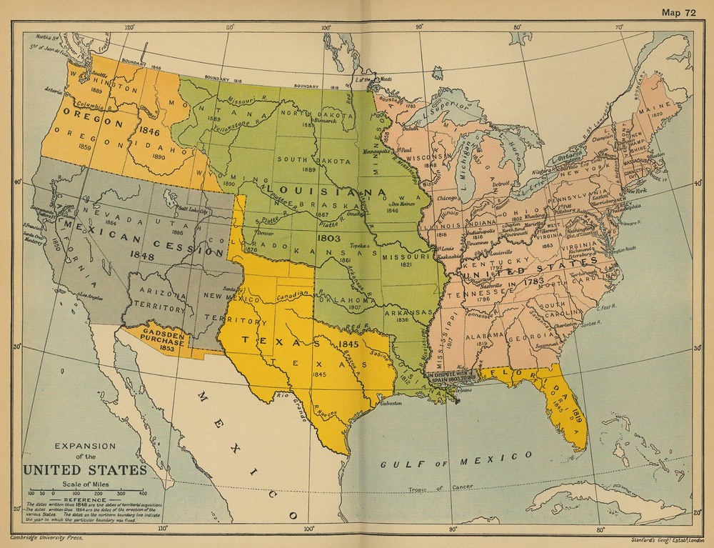 La expansión de los Estados Unidos 1848 Tamaño completo Gifex
