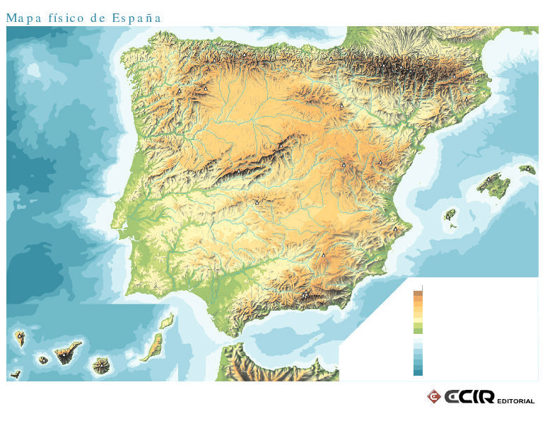 Mapa Físico De España Mudo Tamaño Completo Ex