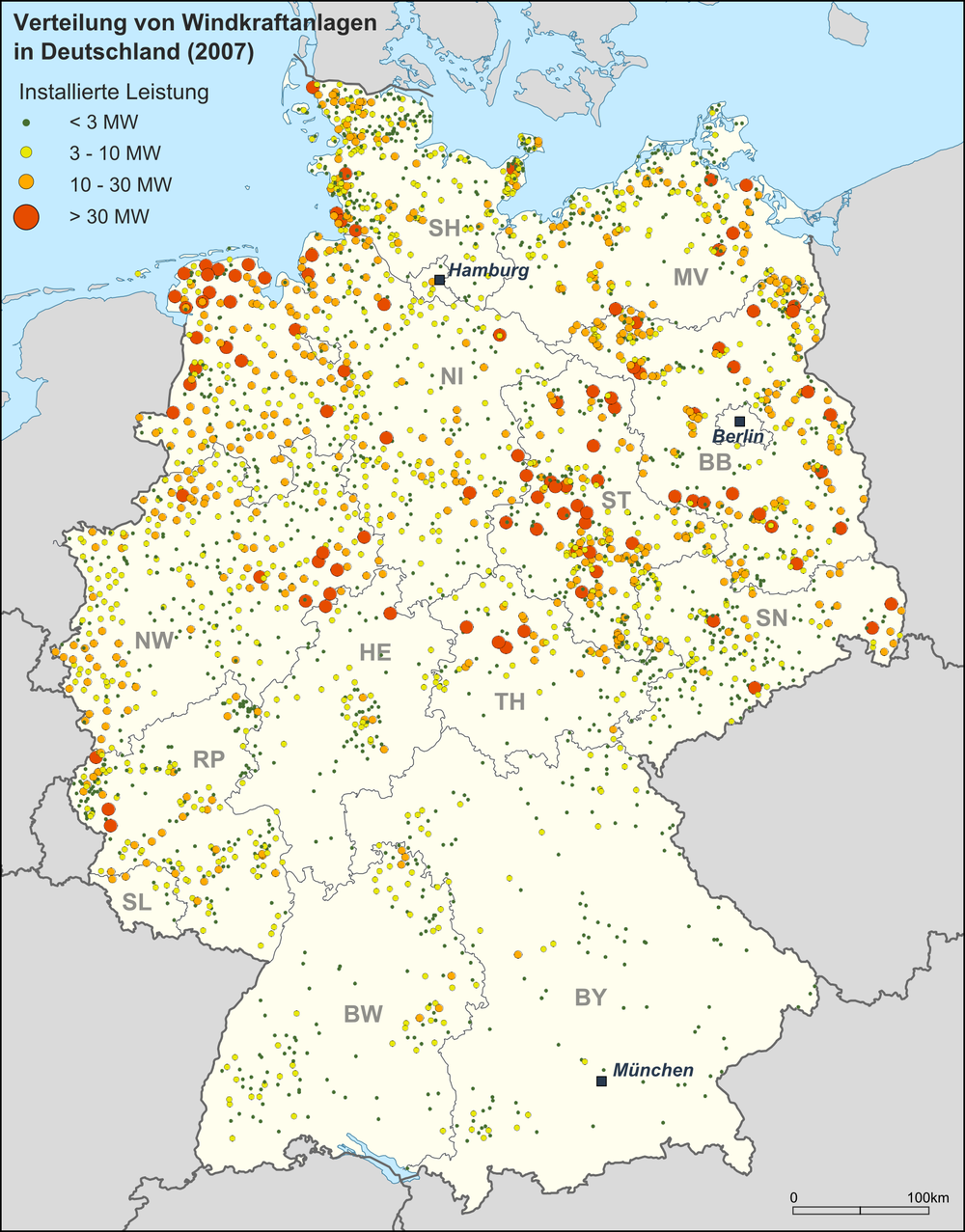 Wind farms in Germany - Full size | Gifex