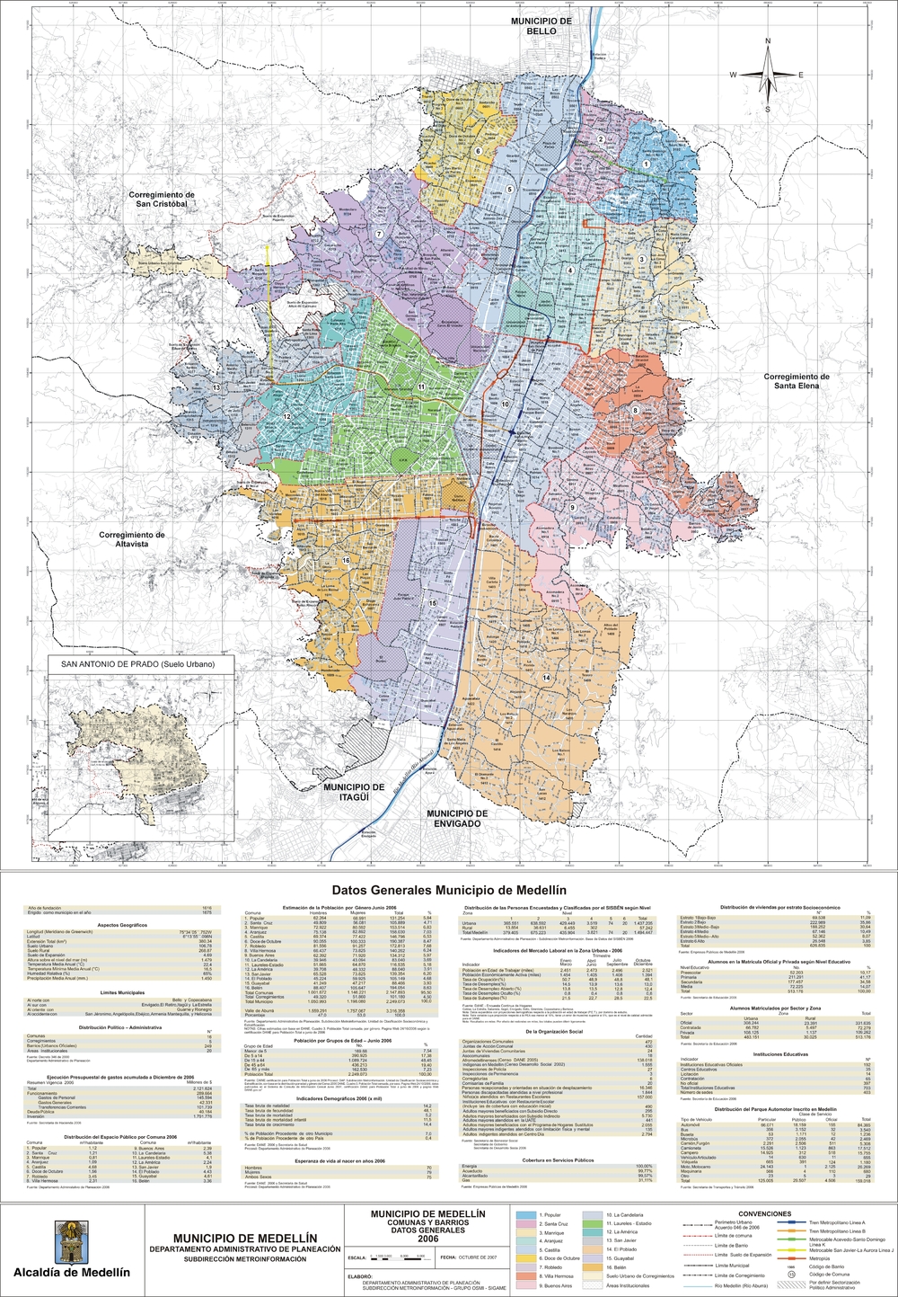 Mapa De Medellín Tamaño Completo Ex