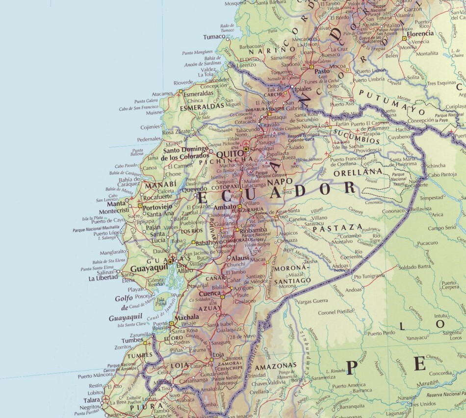 Physical Map Of Ecuador Full Size Gifex Physical Map Of Ecuador 