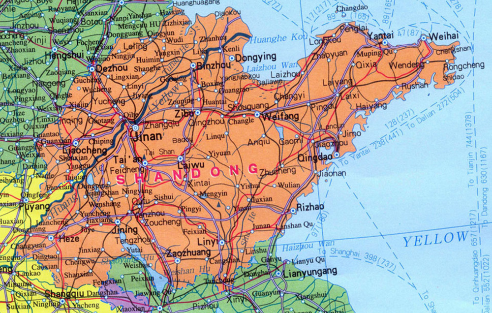 Mapa de Shandong Tamaño completo Gifex