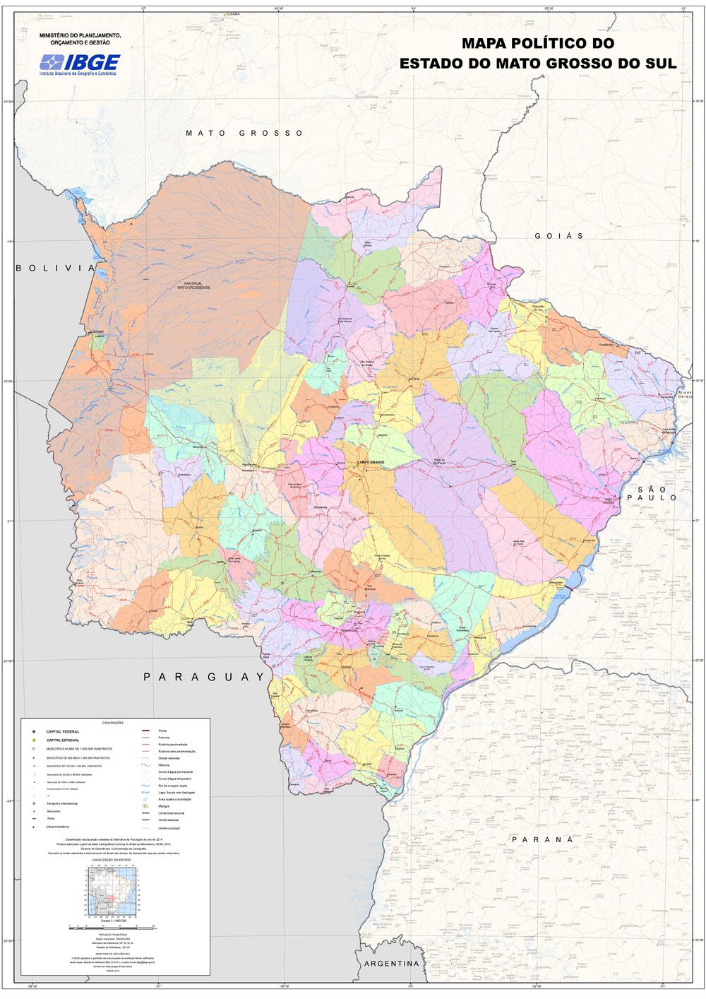 Mapa politico del Estado de Mato