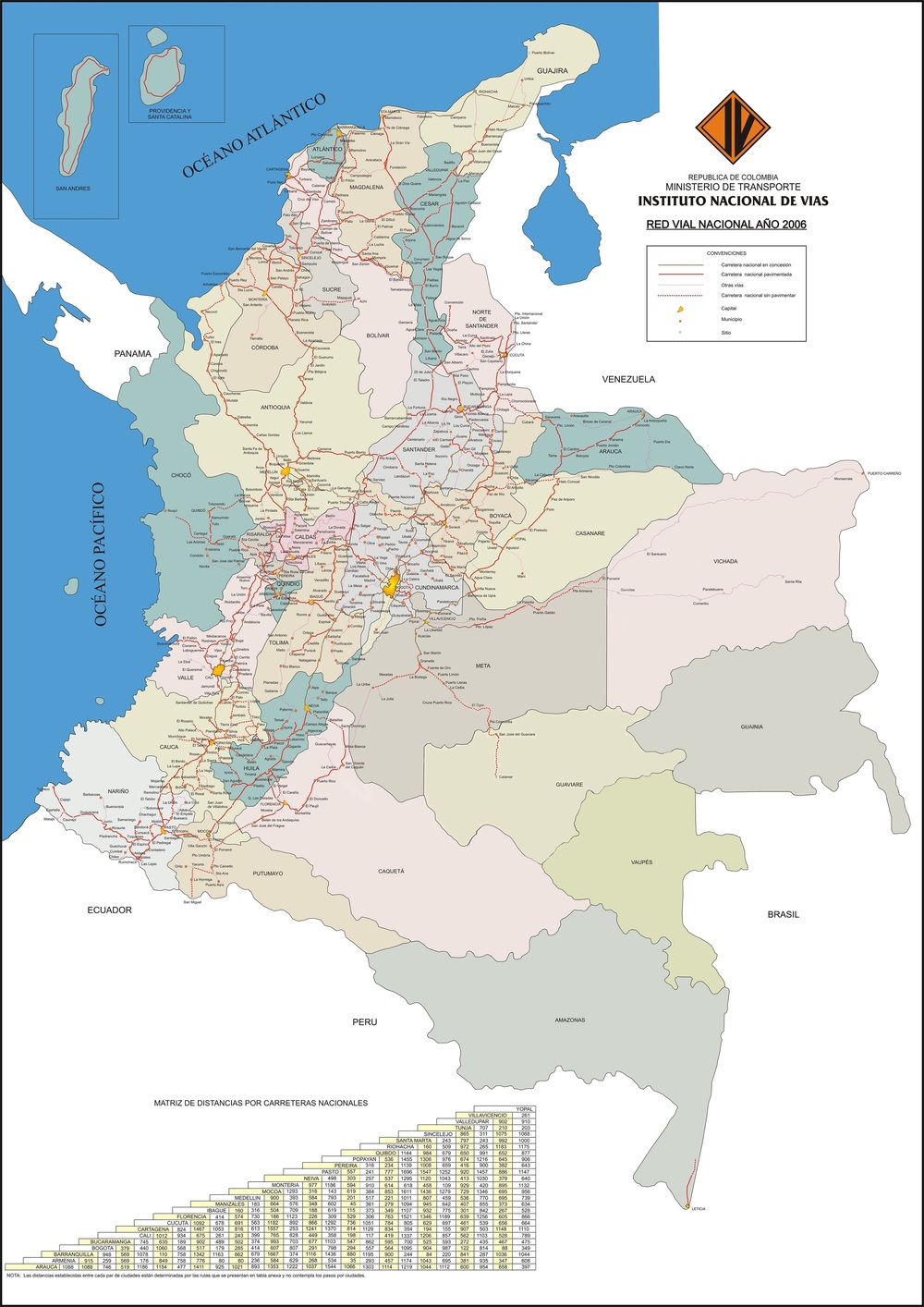 Road Map Of Colombia Full Size Gifex Road Map Of Colombia 