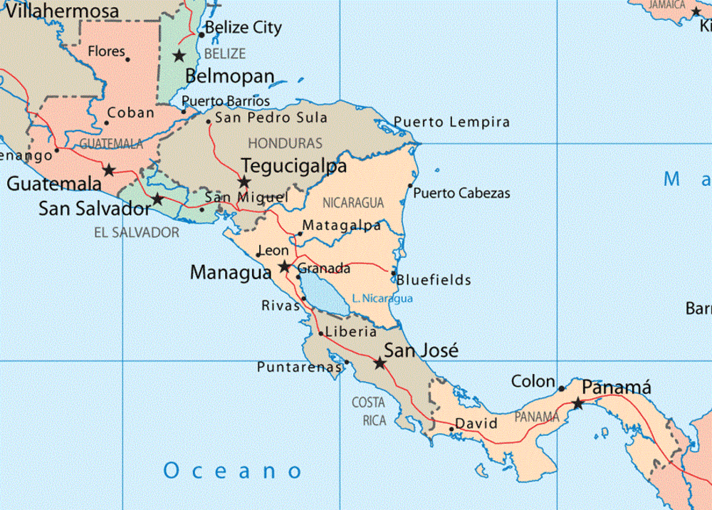 Mapa de Am rica Central Tama o - Mapa De America Central