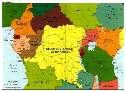 South And Central Africa Map Central Africa Map | Gifex