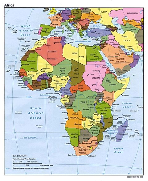 africa political map 1995