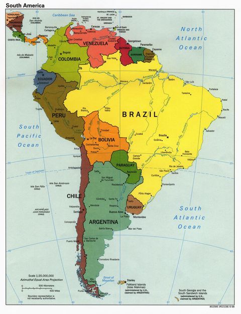 South America Political Map | Gifex