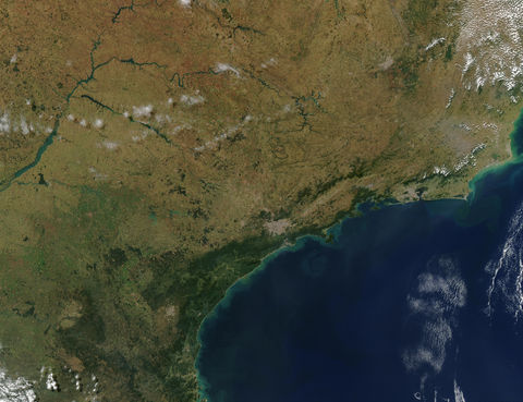 Satellite image of Sao Paulo and Rio de Janeiro | Gifex
