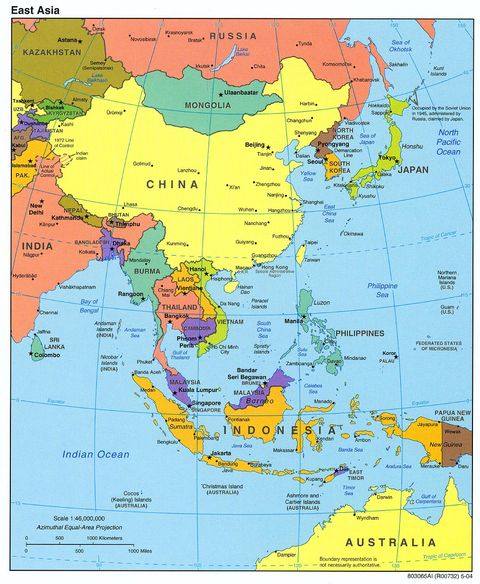 Mapa De Asia Oriental Gifex