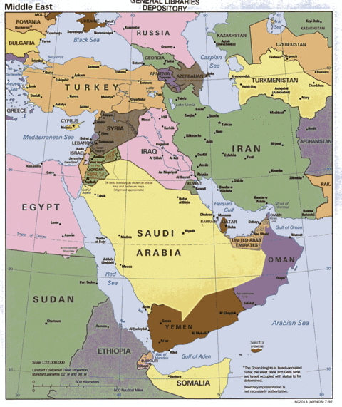 Middle East Political Map | Gifex
