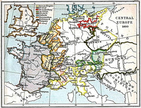 Central Europe Map 1460 A D Gifex