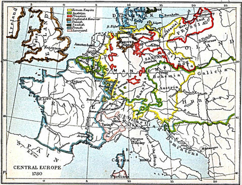 Central Europe Map 1780 A.D. | Gifex