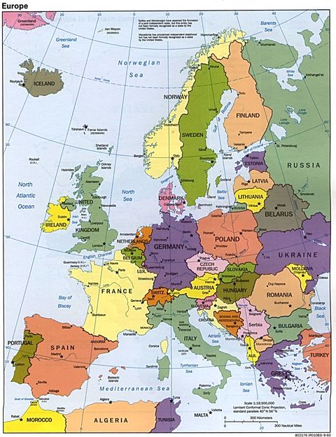 europe political map 1993