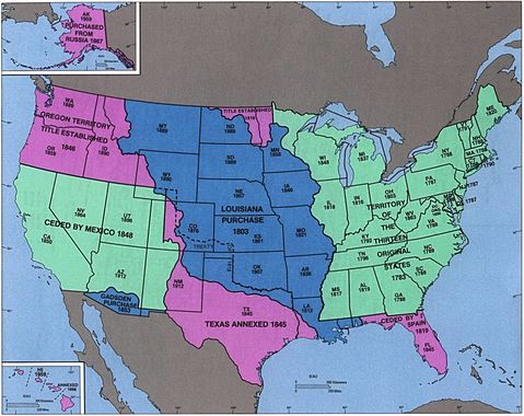 Admission of States and Territorial - Admission Of States And Territorial Acquisition Map United States