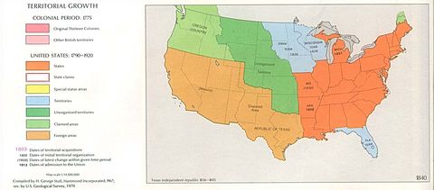 Crecimiento Territorial de Estados - Crecimiento Territorial De Estados Unidos 1840