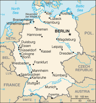 germany small political map