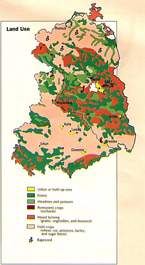 former east germany land use map 1990