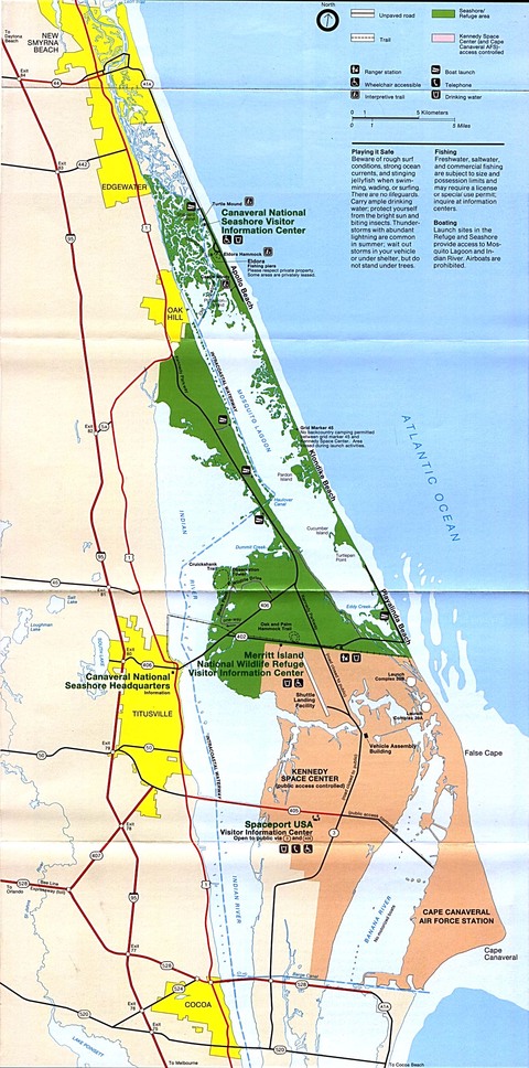 Merritt Island National Wildlife Refuge Map Canaveral And Merritt Island National Seashore Park Map | Gifex
