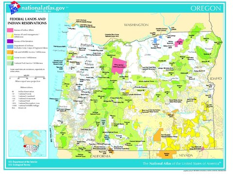 oregon indian reservations map Oregon Federal Lands And Indian Reservations United States Gifex oregon indian reservations map