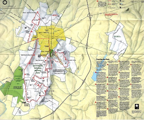 Gettysburg National Park Map Gettysburg National Military Park Physical Map | Gifex