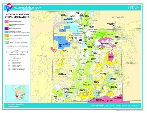 utah indian reservations lands federal states united gifex map