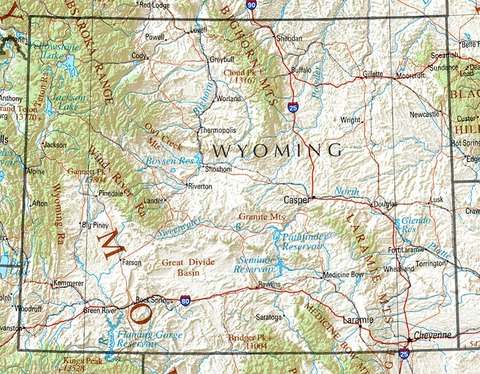 Wyoming Physical Map | Gifex
