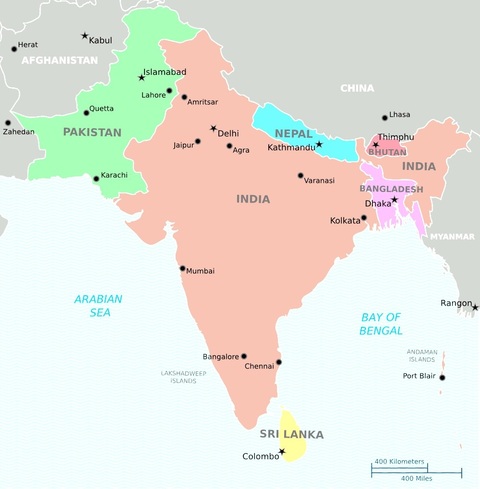 South Asia Map Gifex