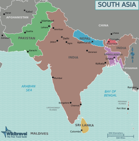 southern asia political map